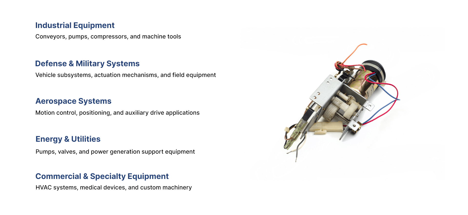 Motor Assemblies Applications
