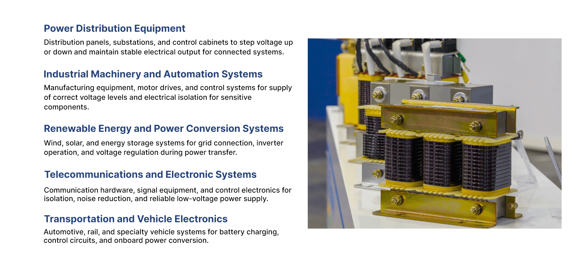 Transformer Assemblies Applications