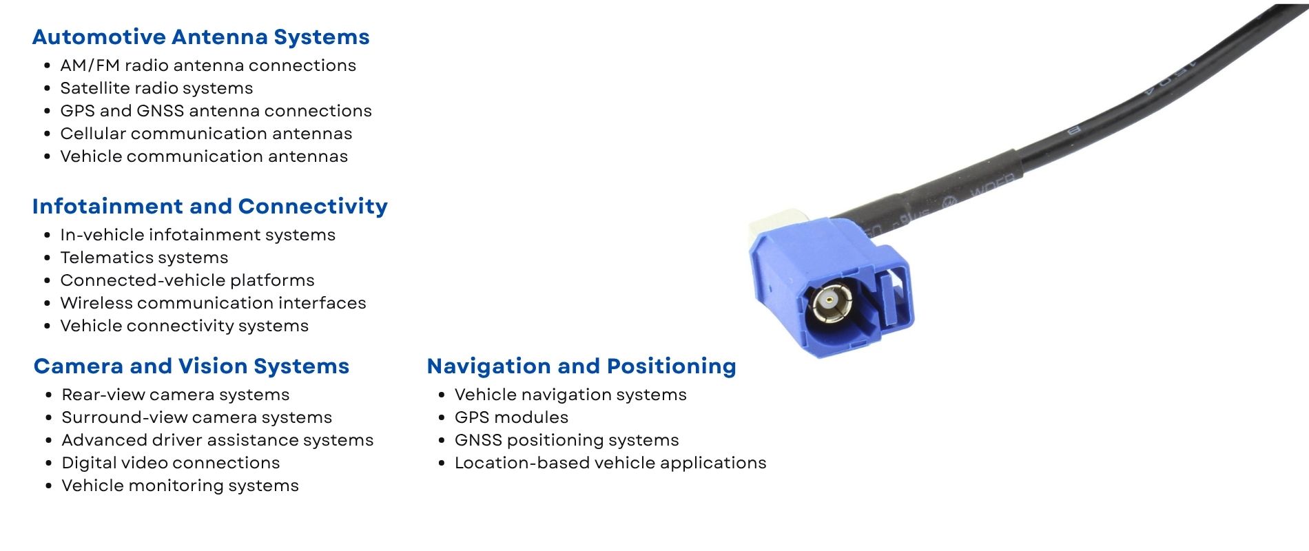 application of FAKRA Cable Assembly